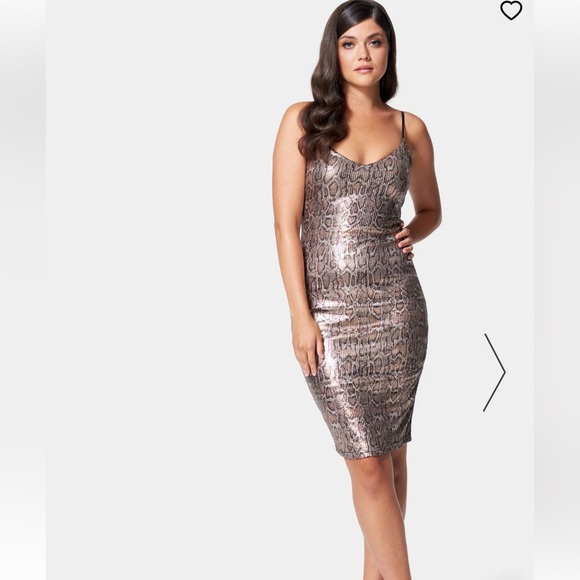 bebe Dresses & Skirts - Bebe metallic sequin snakeskin dress
